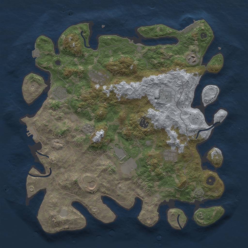 Rust Map: Procedural Map, Size: 4000, Seed: 1731386484, 17 Monuments