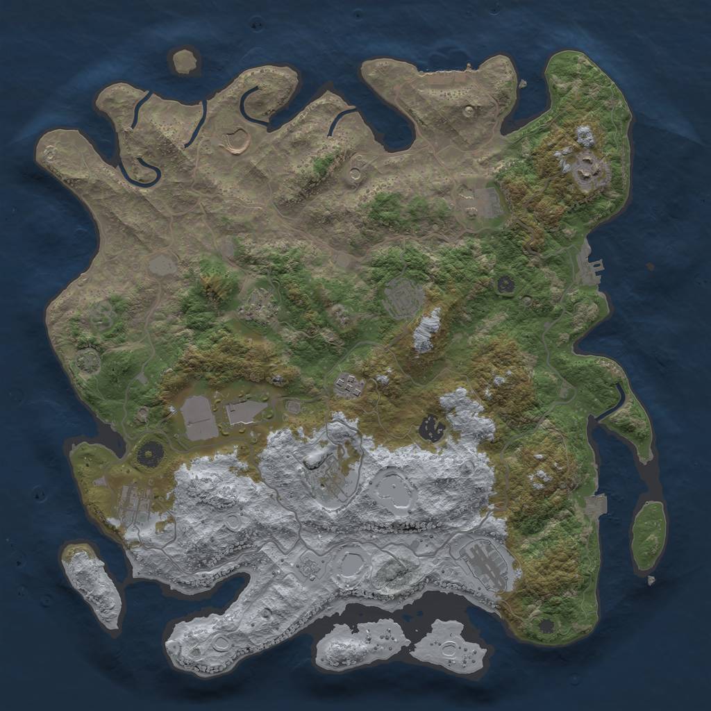 Rust Map: Procedural Map, Size: 4100, Seed: 28235583, 19 Monuments