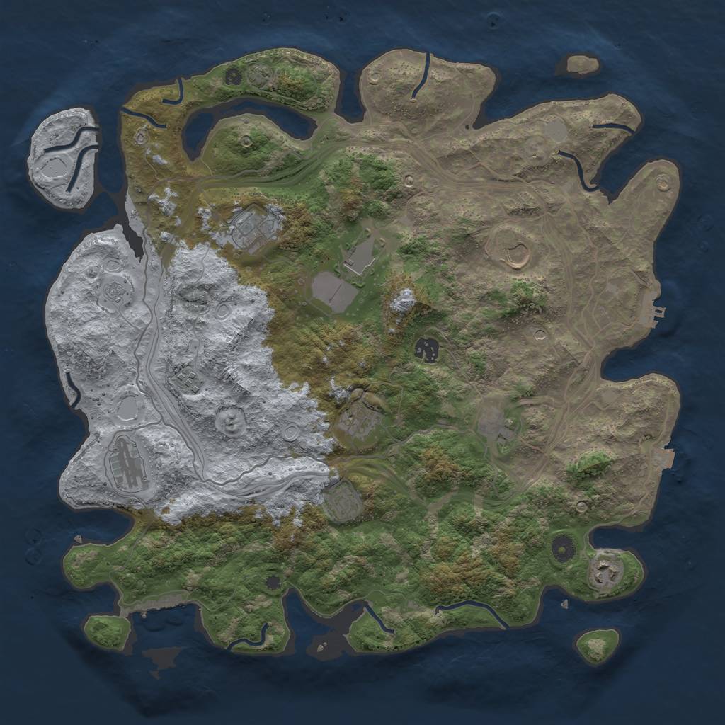 Rust Map: Procedural Map, Size: 4300, Seed: 61590861, 18 Monuments