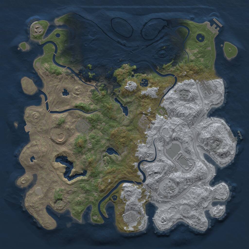 Rust Map: Procedural Map, Size: 4500, Seed: 473827789, 16 Monuments