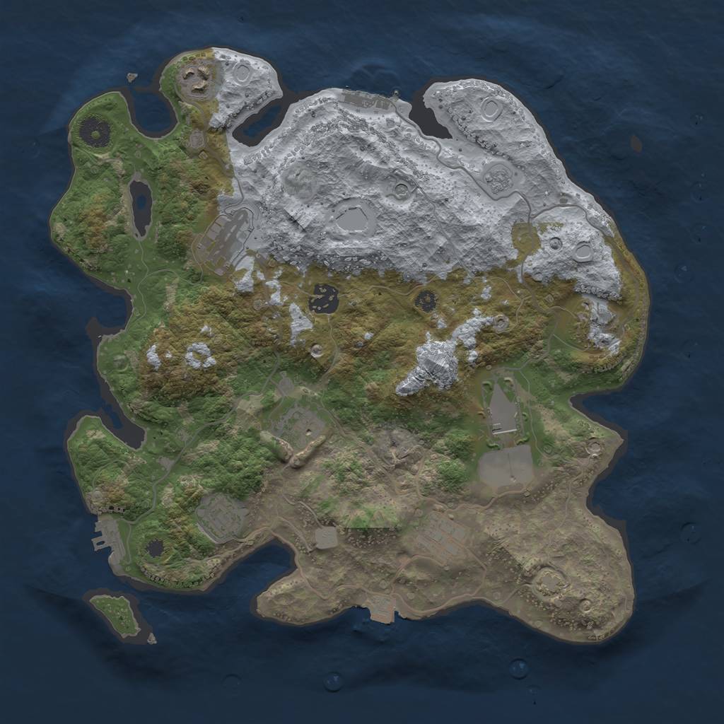 Rust Map: Procedural Map, Size: 3500, Seed: 1820747359, 16 Monuments