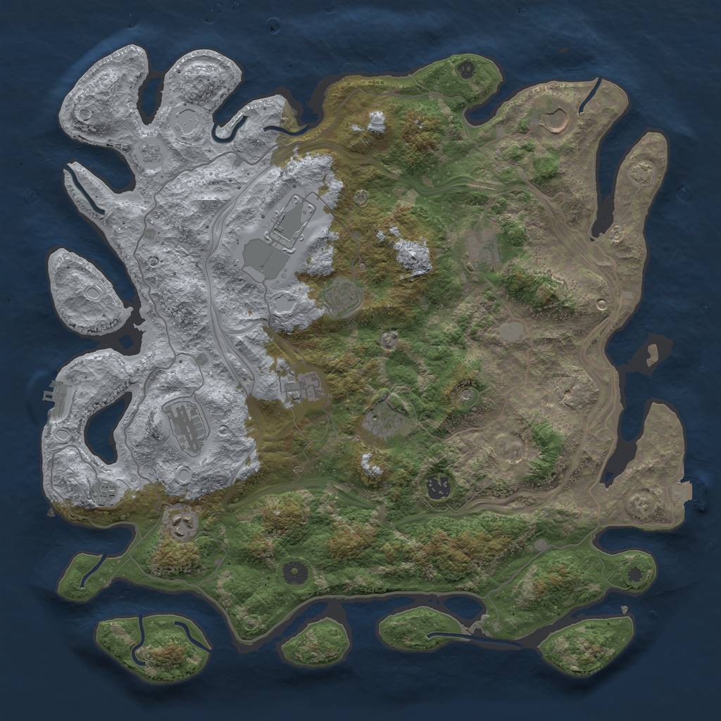 Rust Map: Procedural Map, Size: 4400, Seed: 9211031, 17 Monuments