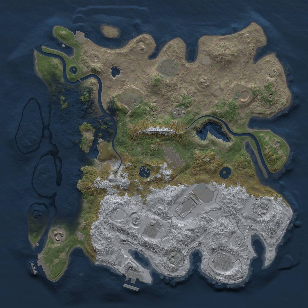 Rust Map: Procedural Map, Size: 4000, Seed: 17204960, 17 Monuments