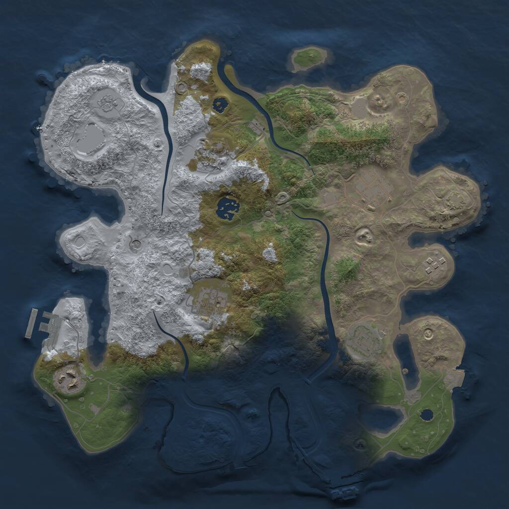 Rust Map: Procedural Map, Size: 3400, Seed: 59295577, 13 Monuments