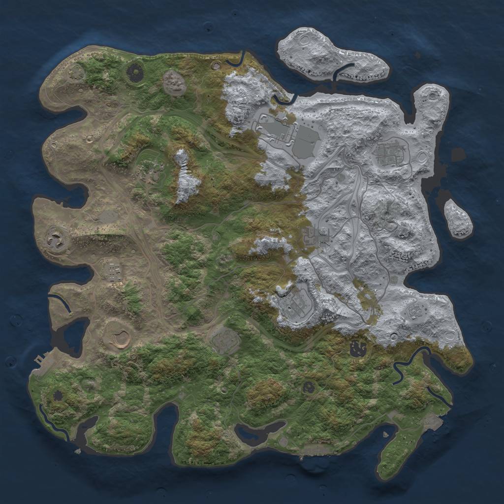Rust Map: Procedural Map, Size: 4250, Seed: 26170326, 17 Monuments