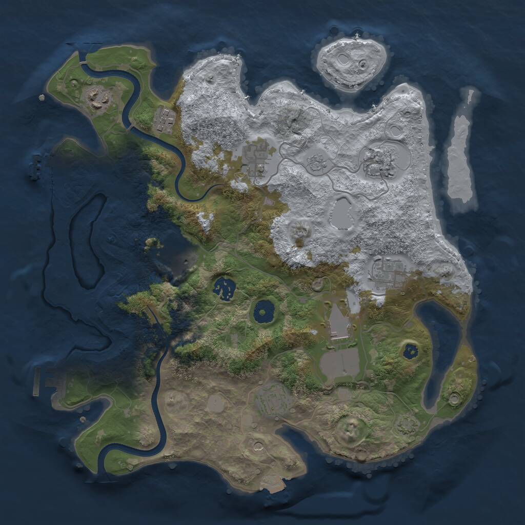 Rust Map: Procedural Map, Size: 3500, Seed: 54194858, 15 Monuments