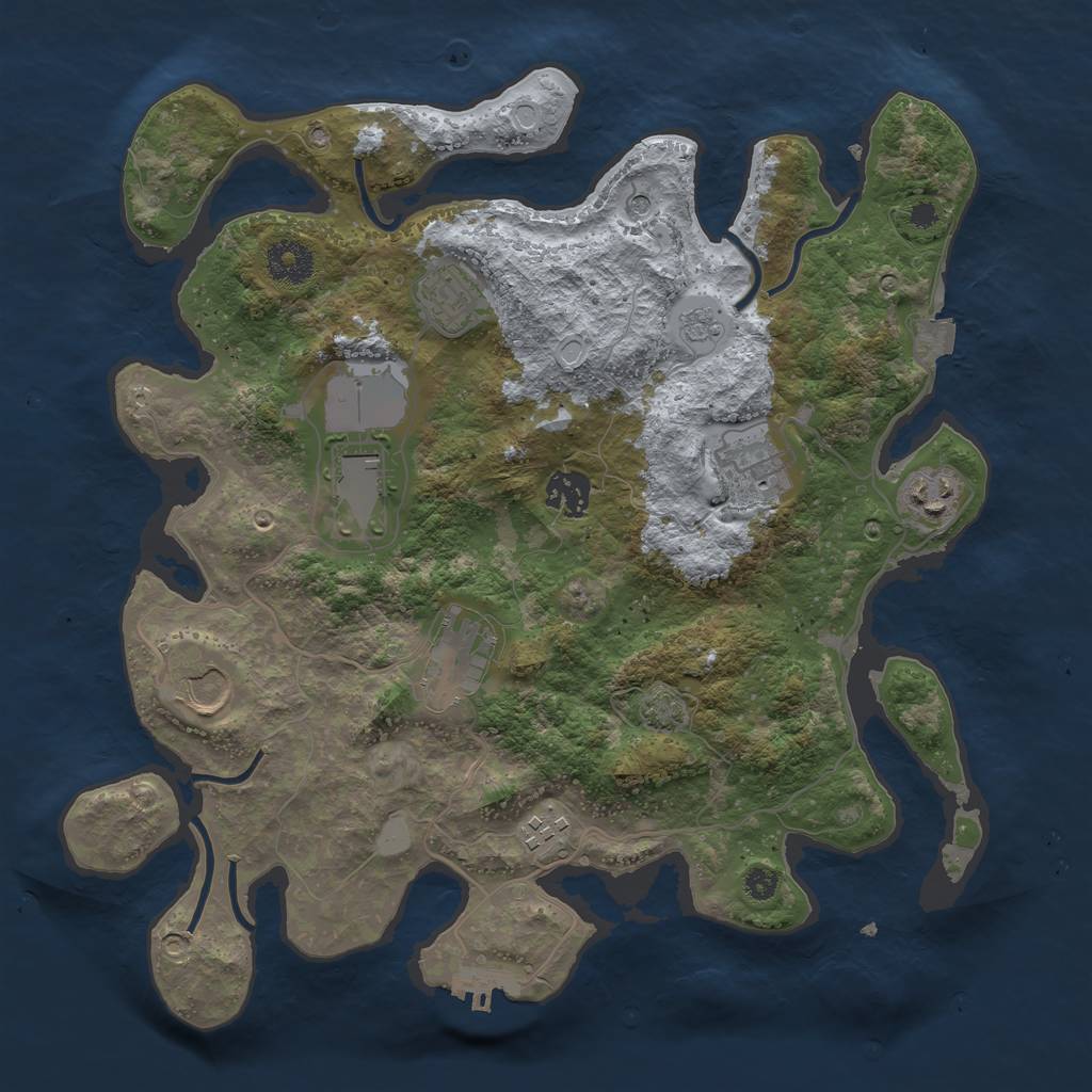 Rust Map: Procedural Map, Size: 3500, Seed: 2001249946, 15 Monuments