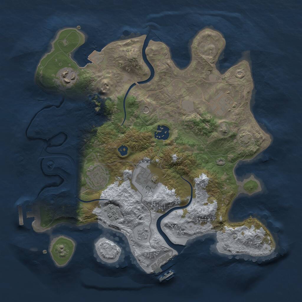 Rust Map: Procedural Map, Size: 3000, Seed: 682713, 12 Monuments