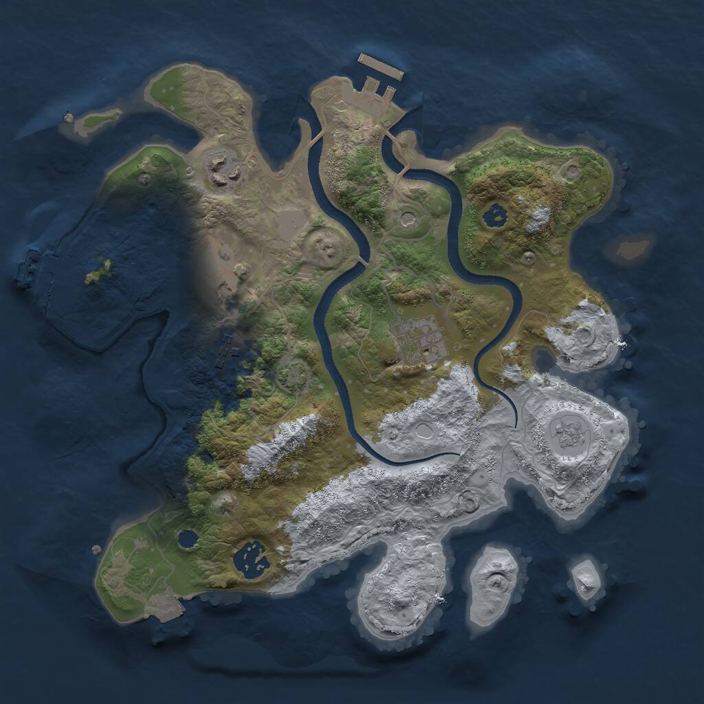 Rust Map: Procedural Map, Size: 3000, Seed: 760295060, 11 Monuments