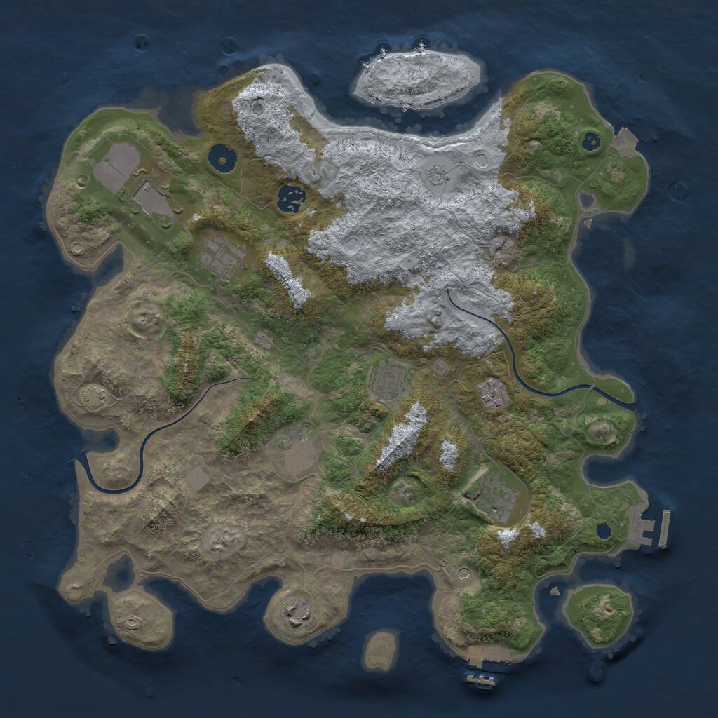 Rust Map: Procedural Map, Size: 3850, Seed: 78497967, 14 Monuments