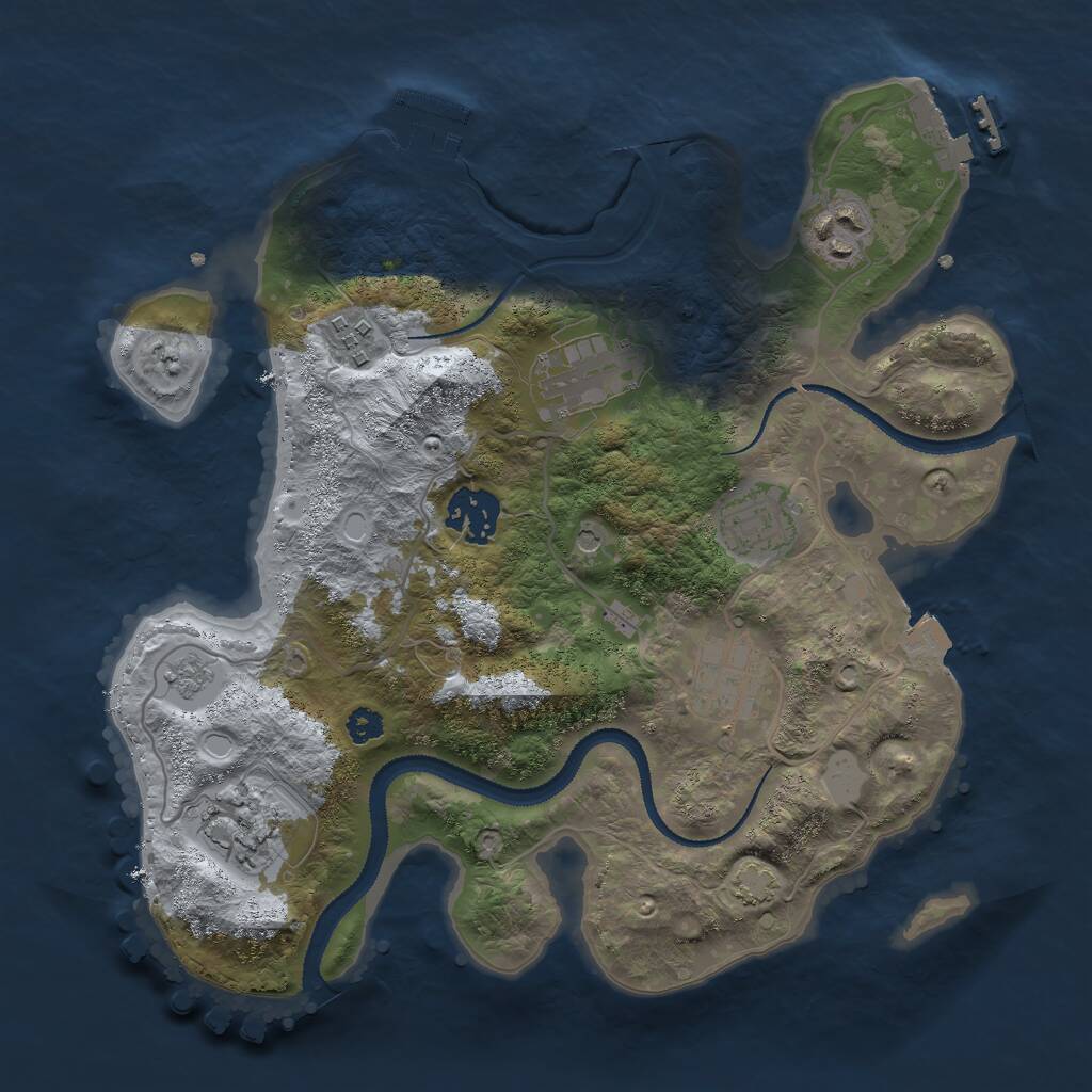 Rust Map: Procedural Map, Size: 3000, Seed: 17435, 13 Monuments