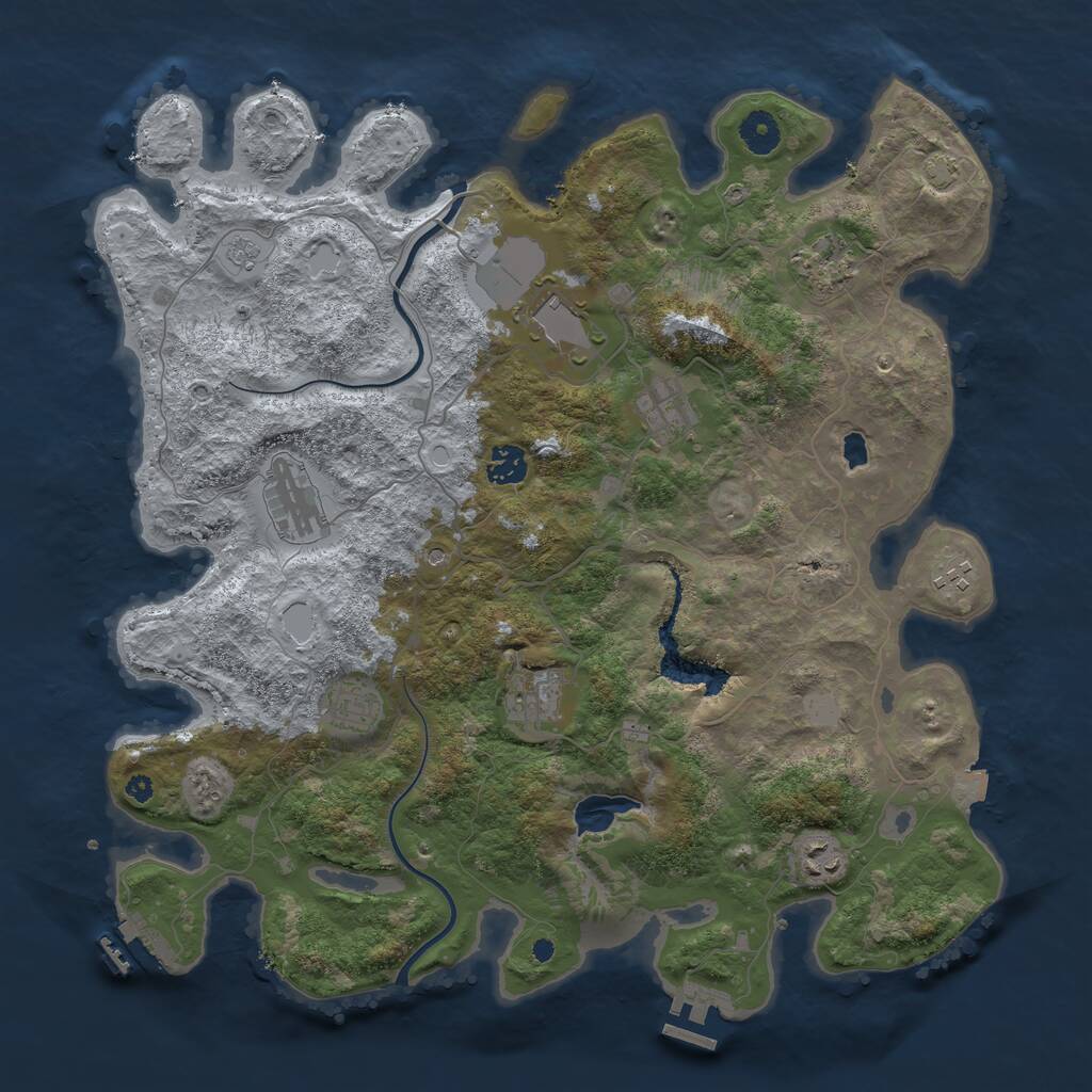 Rust Map: Procedural Map, Size: 4000, Seed: 74105748, 15 Monuments