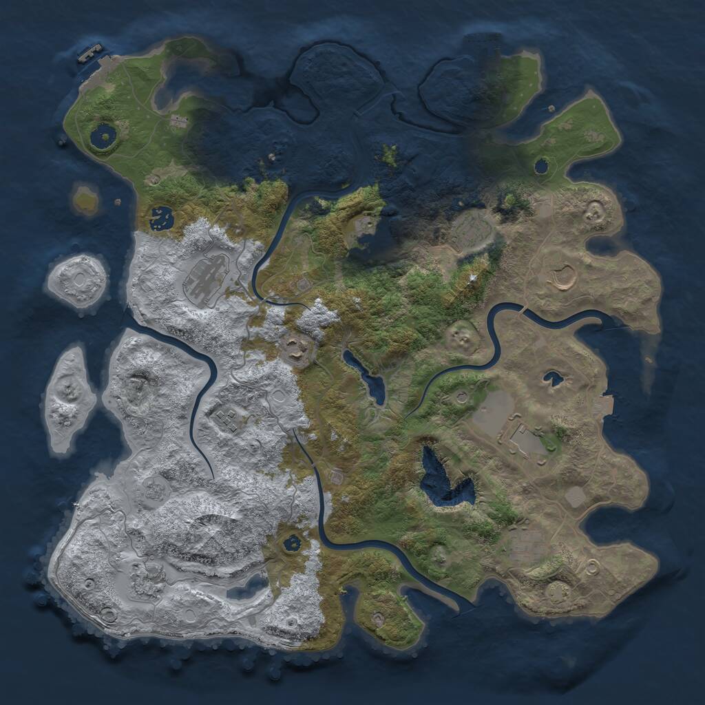 Rust Map: Procedural Map, Size: 4200, Seed: 13455667, 16 Monuments
