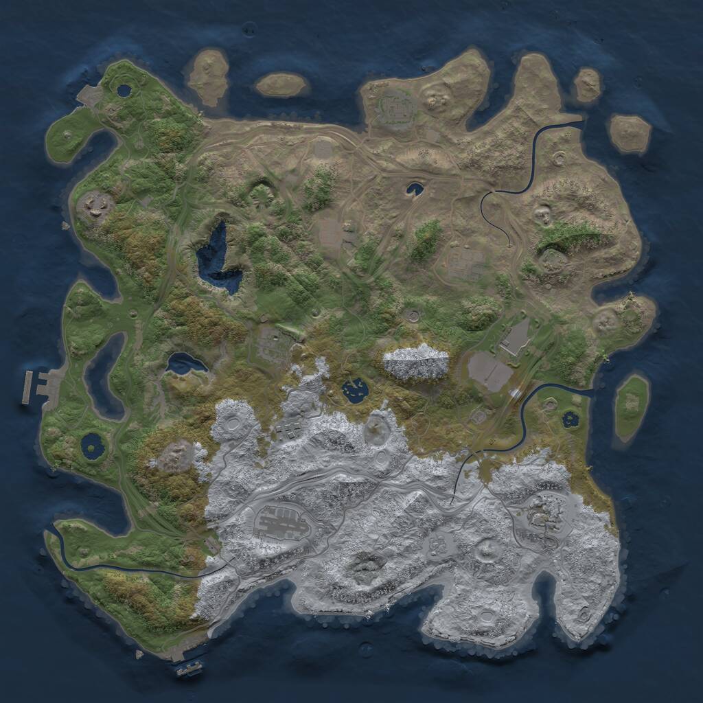 Rust Map: Procedural Map, Size: 4250, Seed: 358163472, 16 Monuments