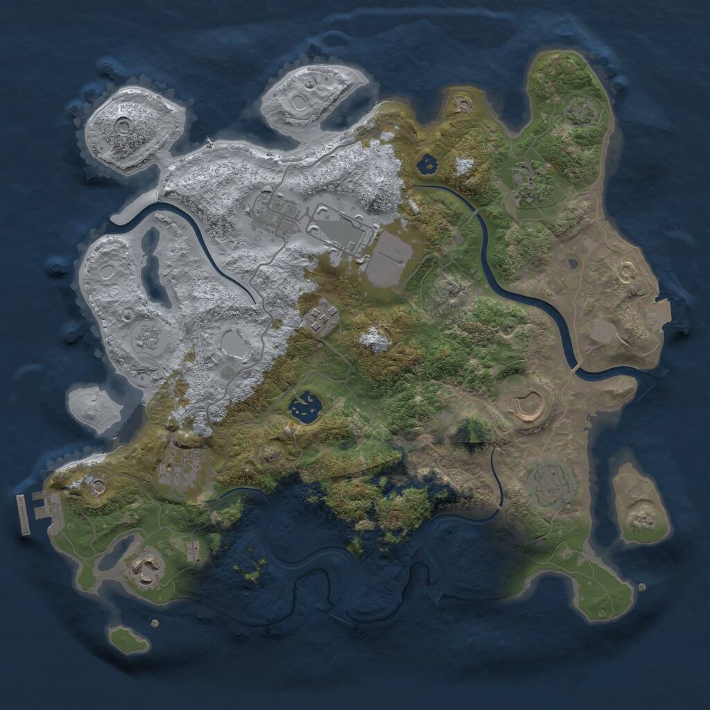 Rust Map: Procedural Map, Size: 3500, Seed: 19111975, 14 Monuments