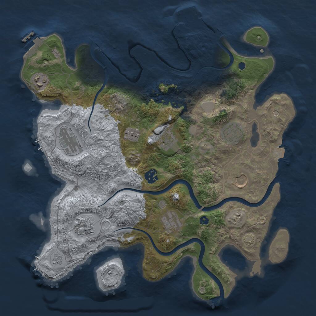 Rust Map: Procedural Map, Size: 3500, Seed: 22809753, 15 Monuments