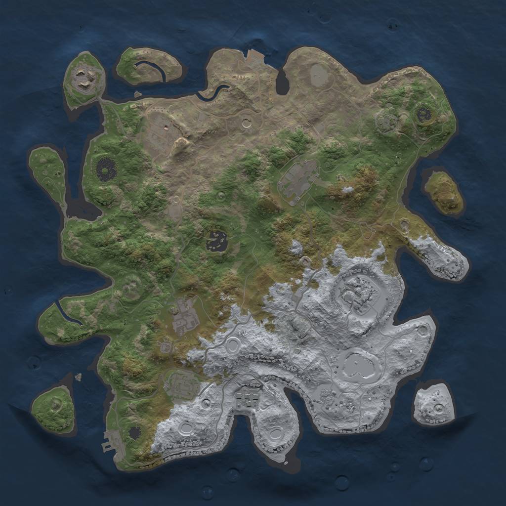 Rust Map: Procedural Map, Size: 3400, Seed: 40719077, 15 Monuments
