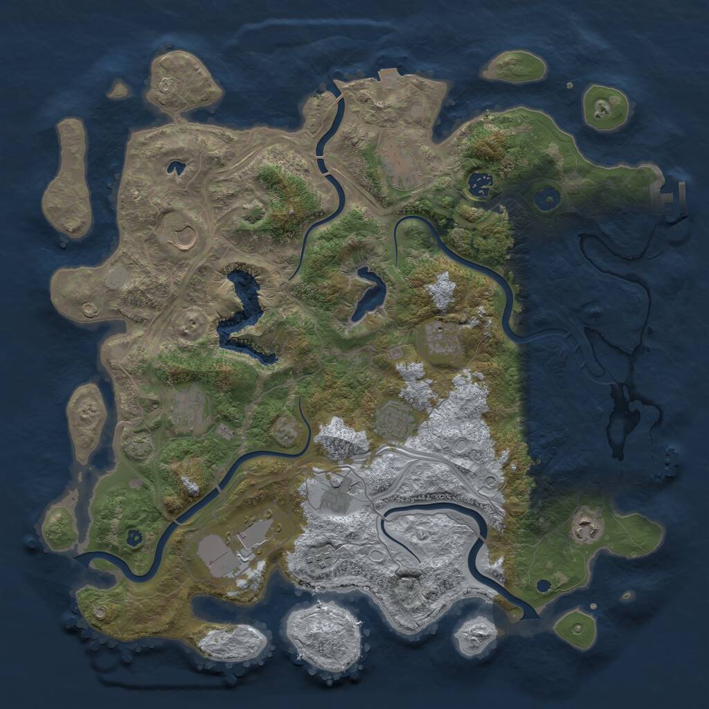 Rust Map: Procedural Map, Size: 4300, Seed: 96724285, 15 Monuments