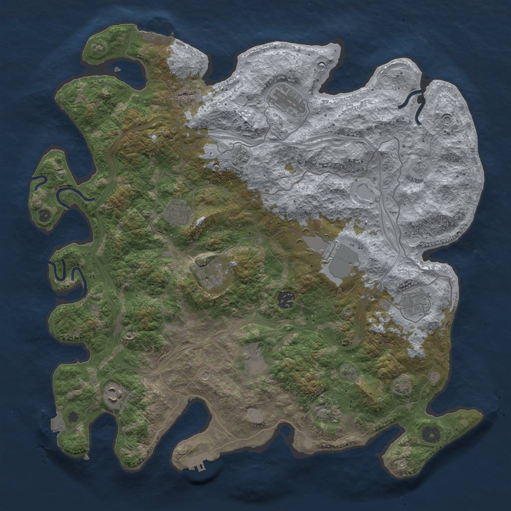 Rust Map: Procedural Map, Size: 4250, Seed: 7545216, 18 Monuments