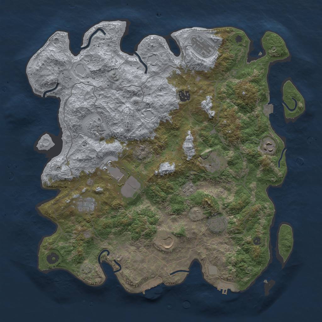 Rust Map: Procedural Map, Size: 4100, Seed: 98435383, 18 Monuments