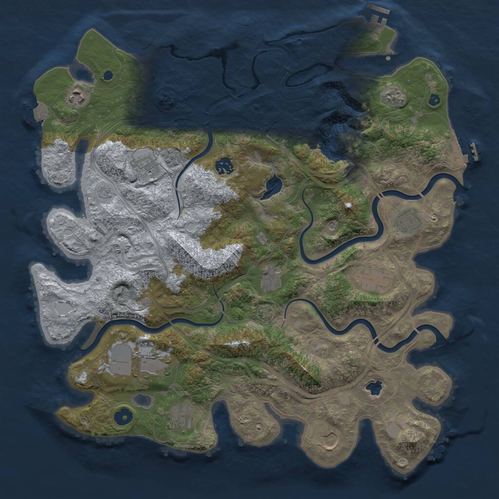 Rust Map: Procedural Map, Size: 4250, Seed: 45073473, 16 Monuments