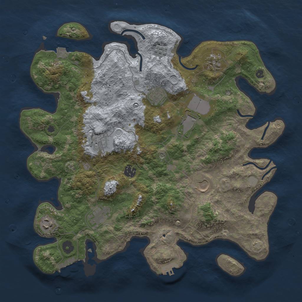 Rust Map: Procedural Map, Size: 3750, Seed: 9436, 17 Monuments