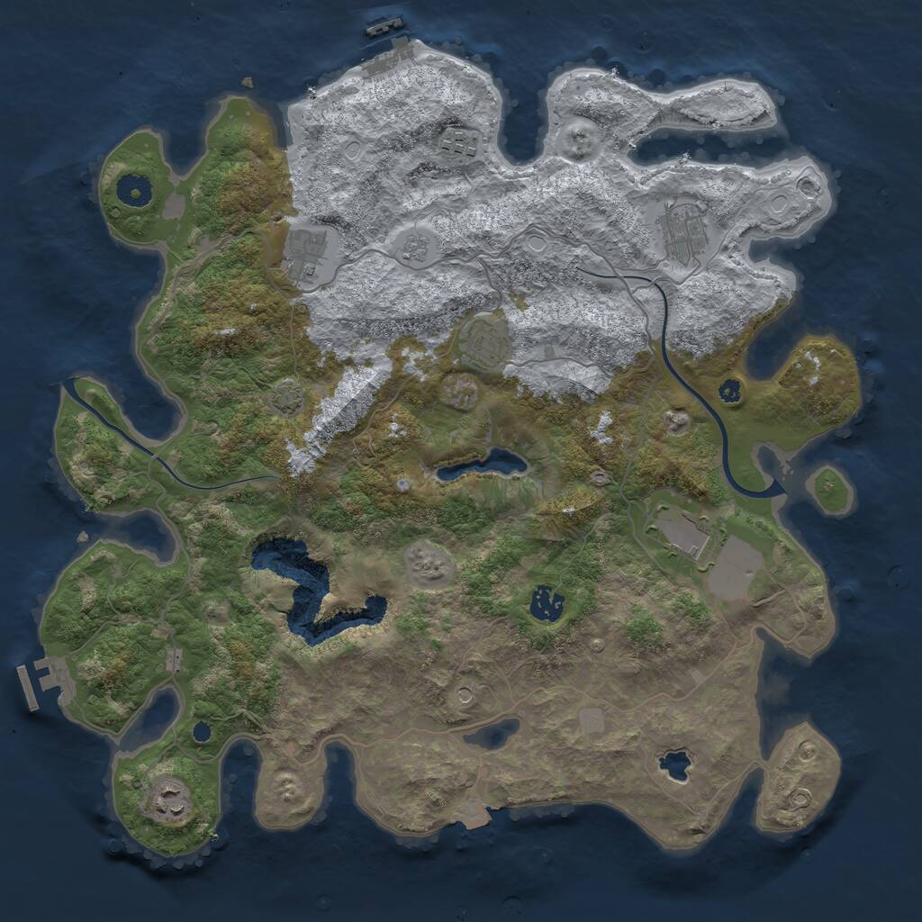 Rust Map: Procedural Map, Size: 4000, Seed: 1455, 13 Monuments