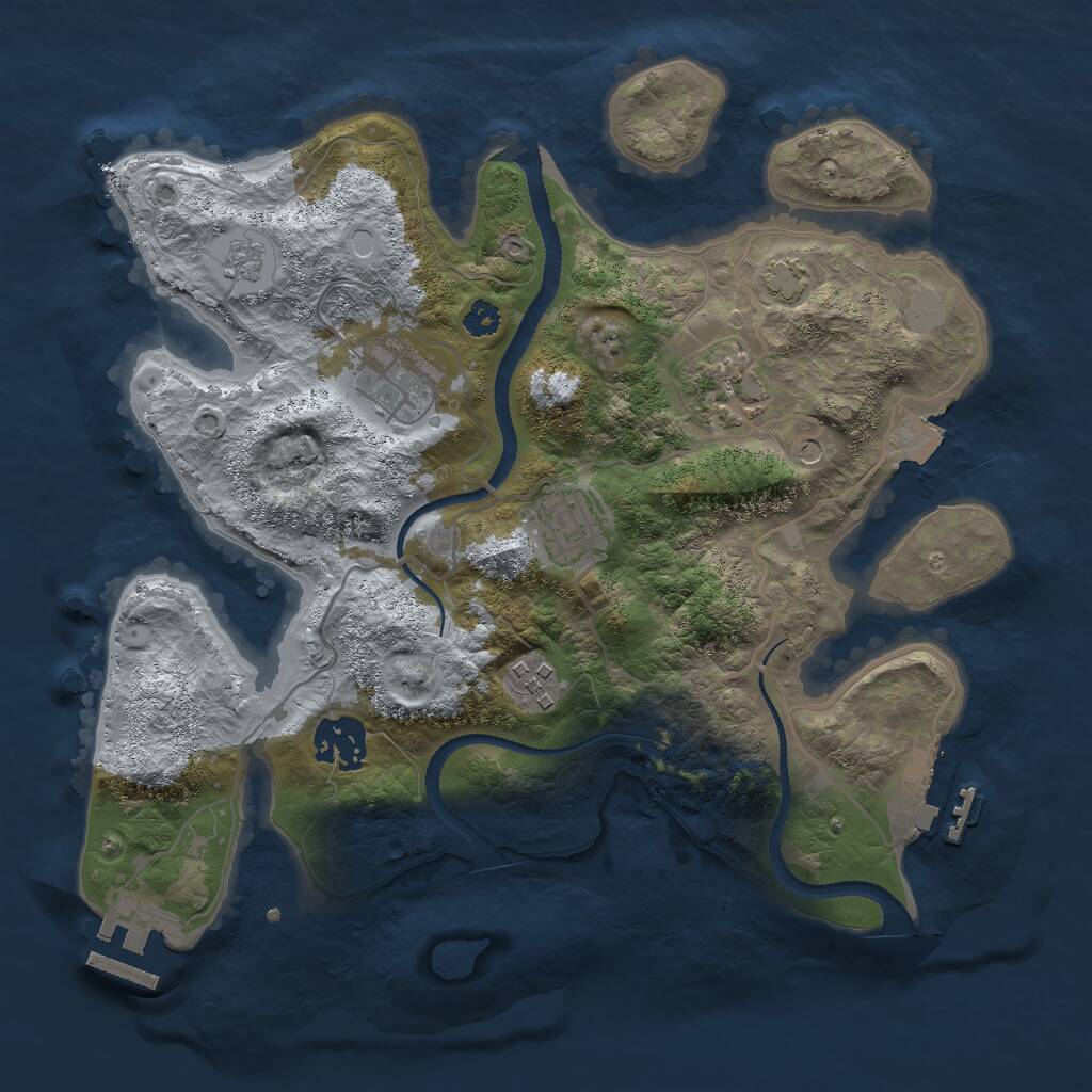 Rust Map: Procedural Map, Size: 3000, Seed: 25326, 11 Monuments