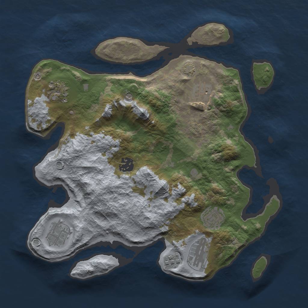 Rust Map: Barren, Size: 3100, Seed: 60, 11 Monuments