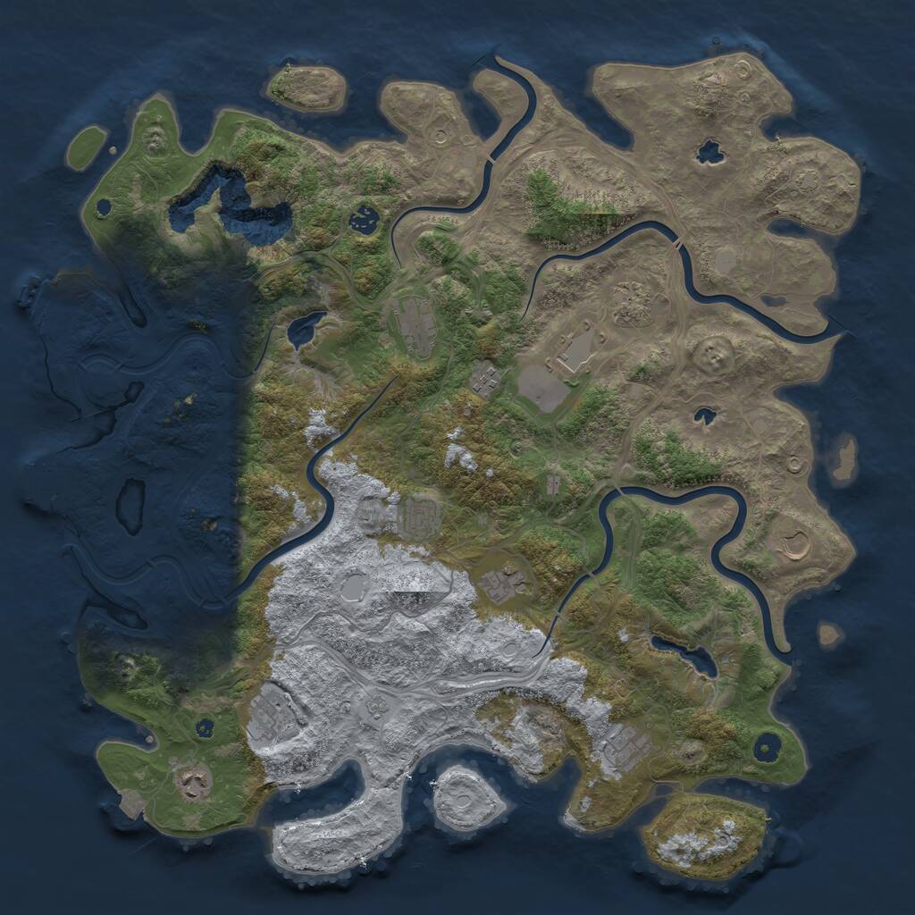 Rust Map: Procedural Map, Size: 4800, Seed: 4208969, 17 Monuments