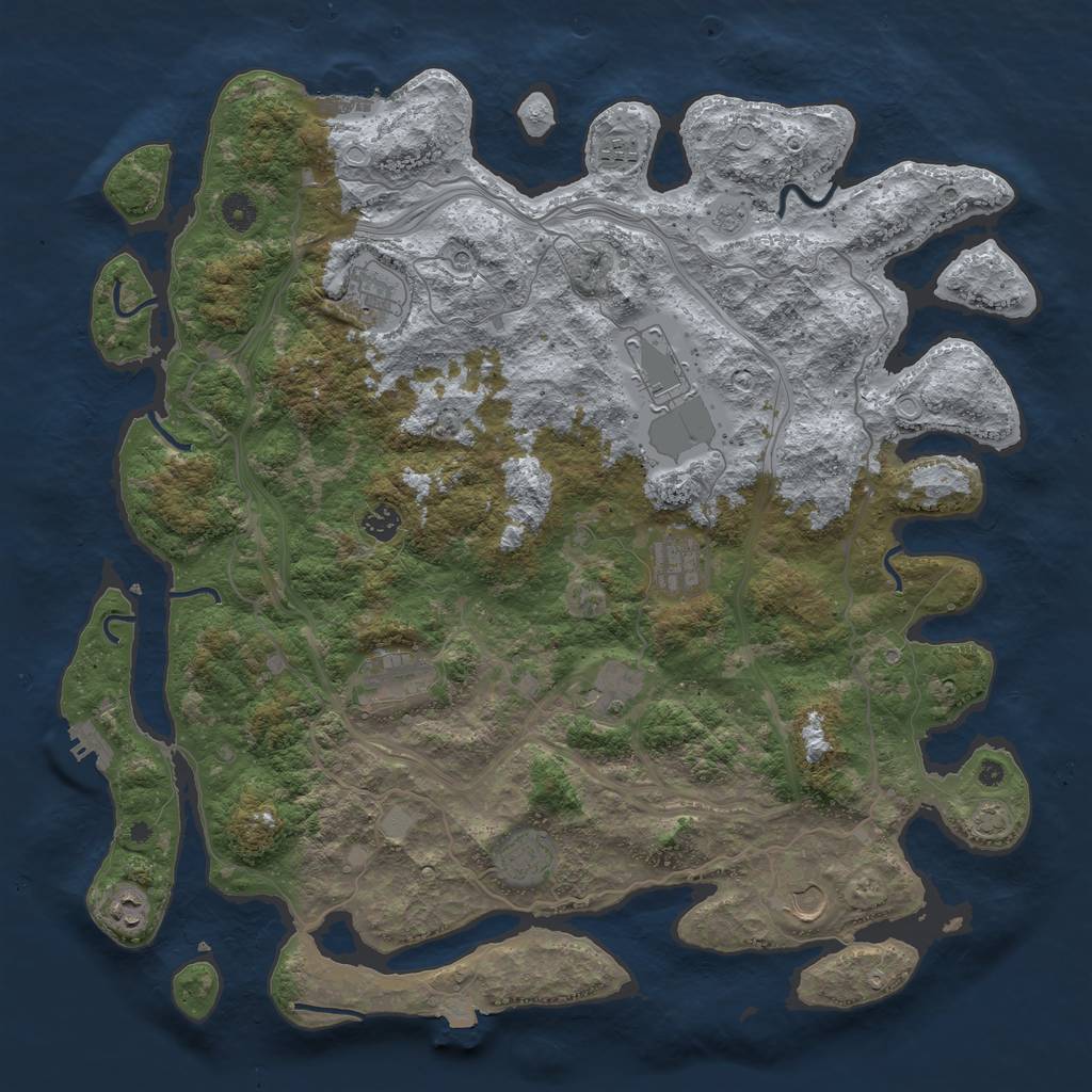 Rust Map: Procedural Map, Size: 4500, Seed: 472389054, 18 Monuments