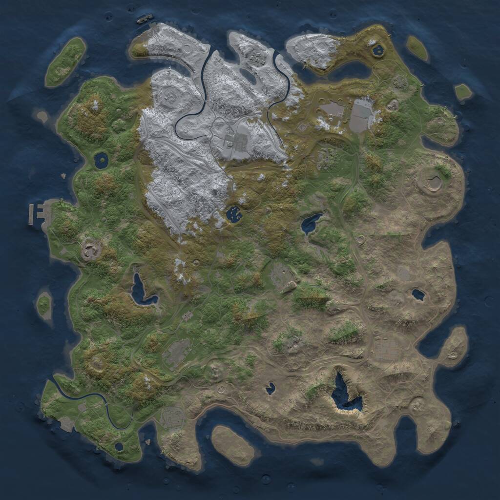 Rust Map: Procedural Map, Size: 4800, Seed: 194218897, 17 Monuments