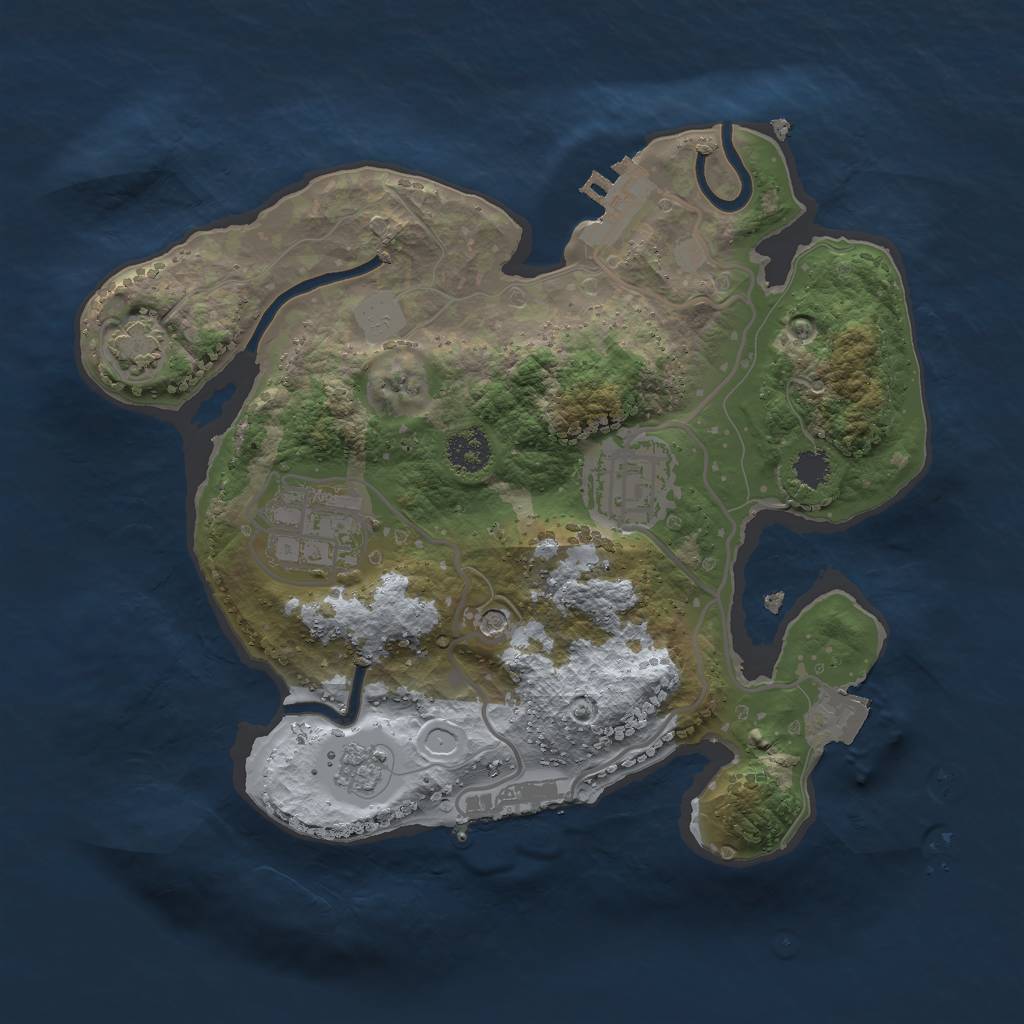 Rust Map: Procedural Map, Size: 2400, Seed: 1984932578, 10 Monuments