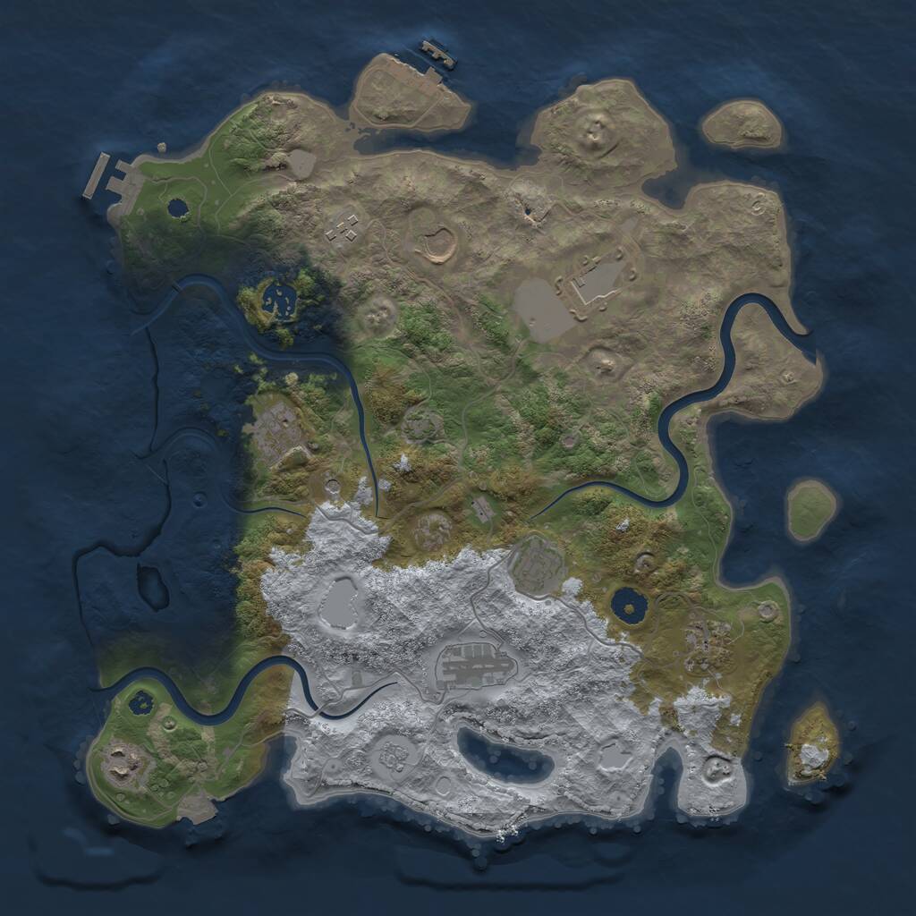 Rust Map: Procedural Map, Size: 3850, Seed: 14236338, 15 Monuments