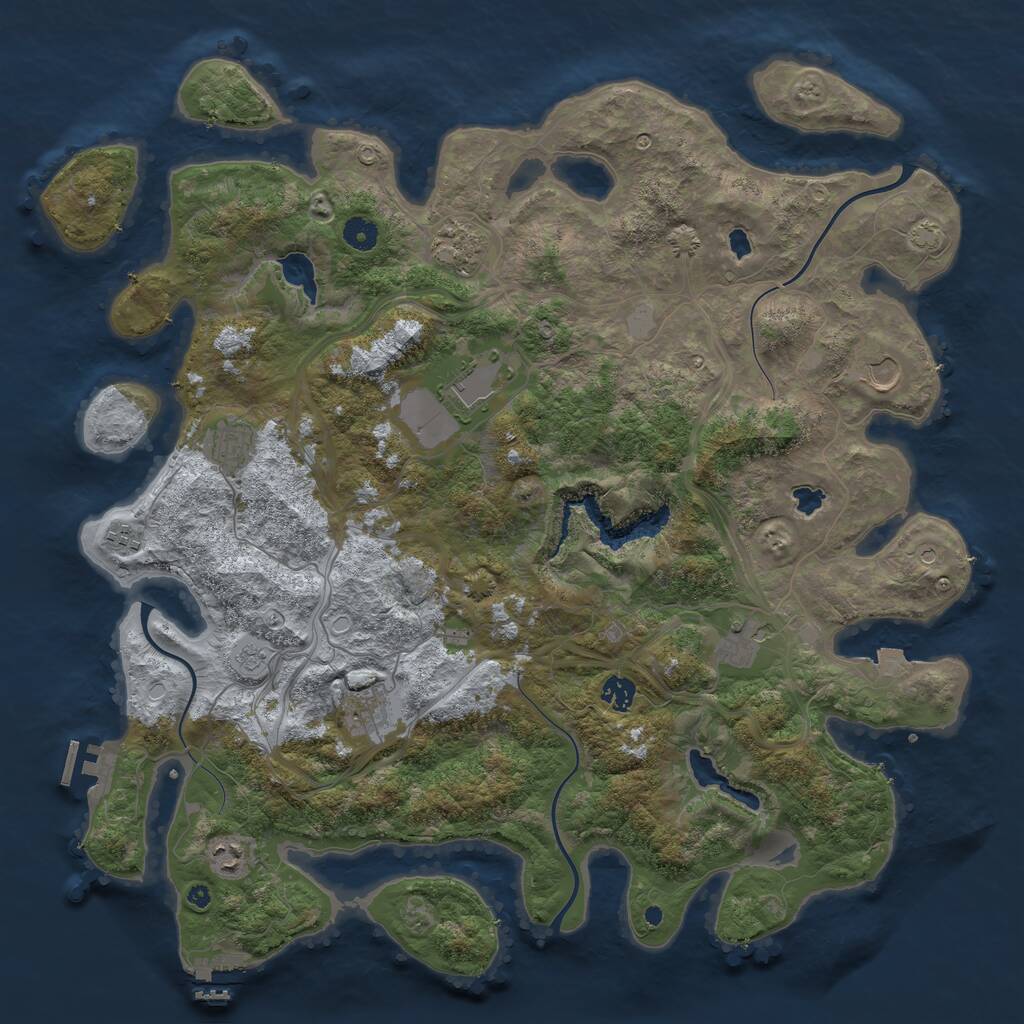 Rust Map: Procedural Map, Size: 4500, Seed: 1922369738, 15 Monuments