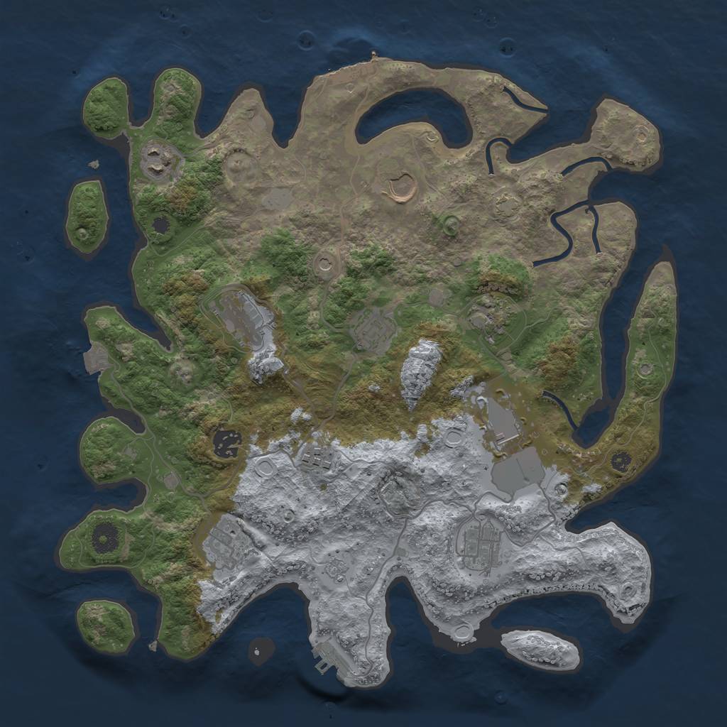 Rust Map: Procedural Map, Size: 3700, Seed: 26909678, 18 Monuments