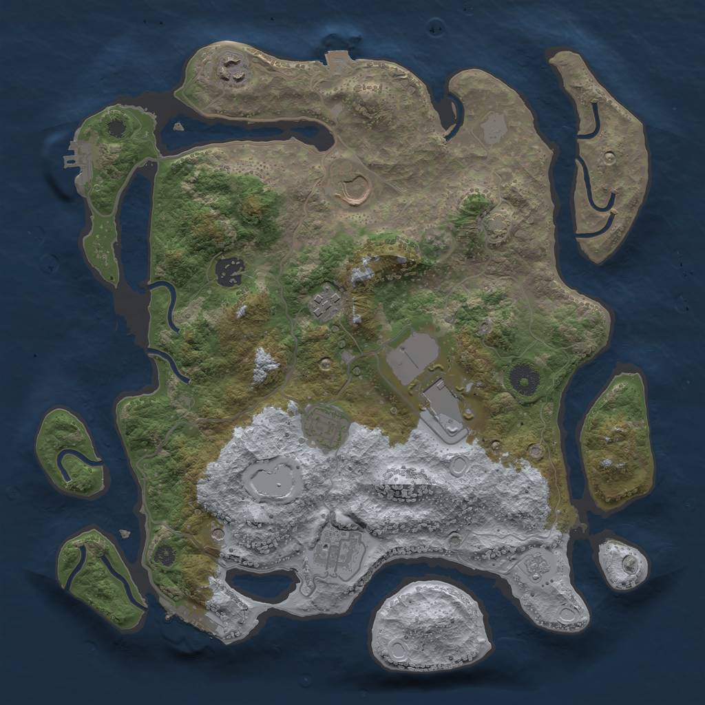 Rust Map: Procedural Map, Size: 3500, Seed: 5864592, 15 Monuments