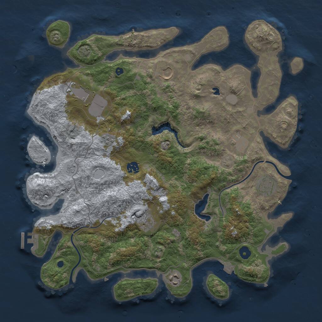 Rust Map: Procedural Map, Size: 4000, Seed: 748092690, 13 Monuments