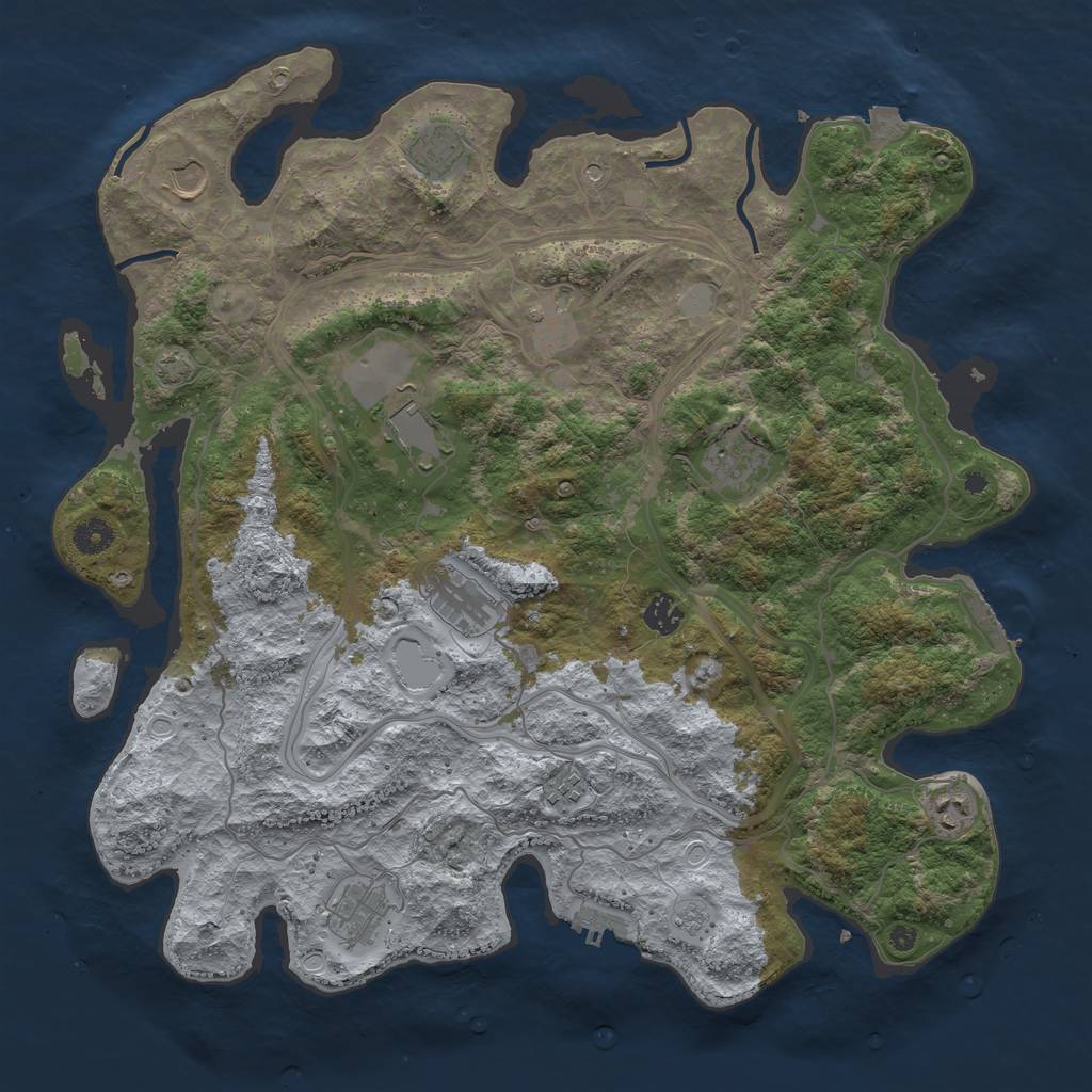 Rust Map: Procedural Map, Size: 4250, Seed: 88998502, 18 Monuments