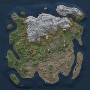 Thumbnail Rust Map: Procedural Map, Size: 3900, Seed: 6453128, 17 Monuments