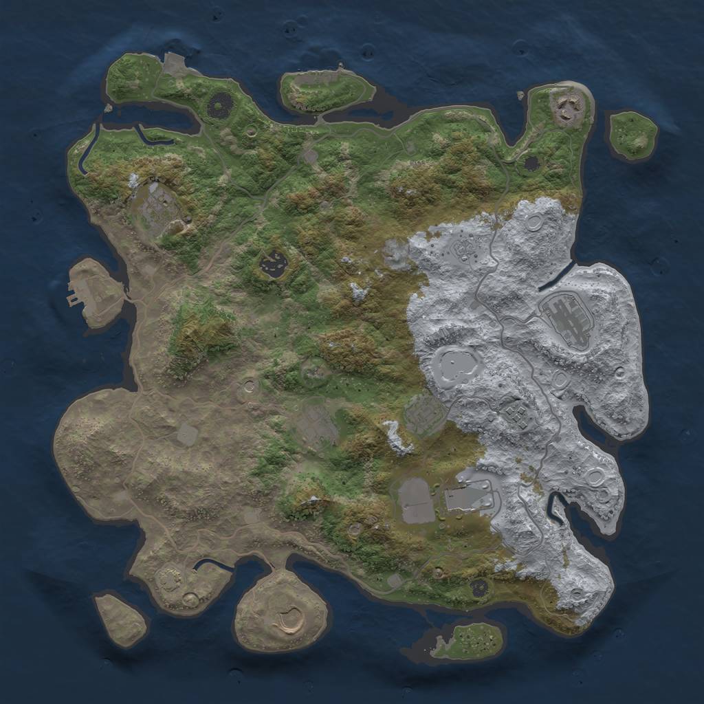 Rust Map: Procedural Map, Size: 4000, Seed: 59899112, 17 Monuments