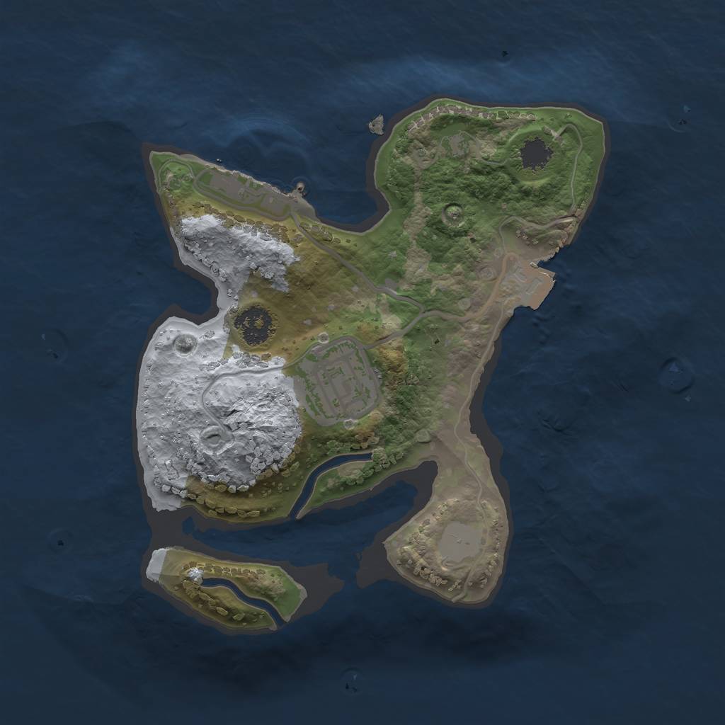 Rust Map: Procedural Map, Size: 2023, Seed: 35743315, 5 Monuments