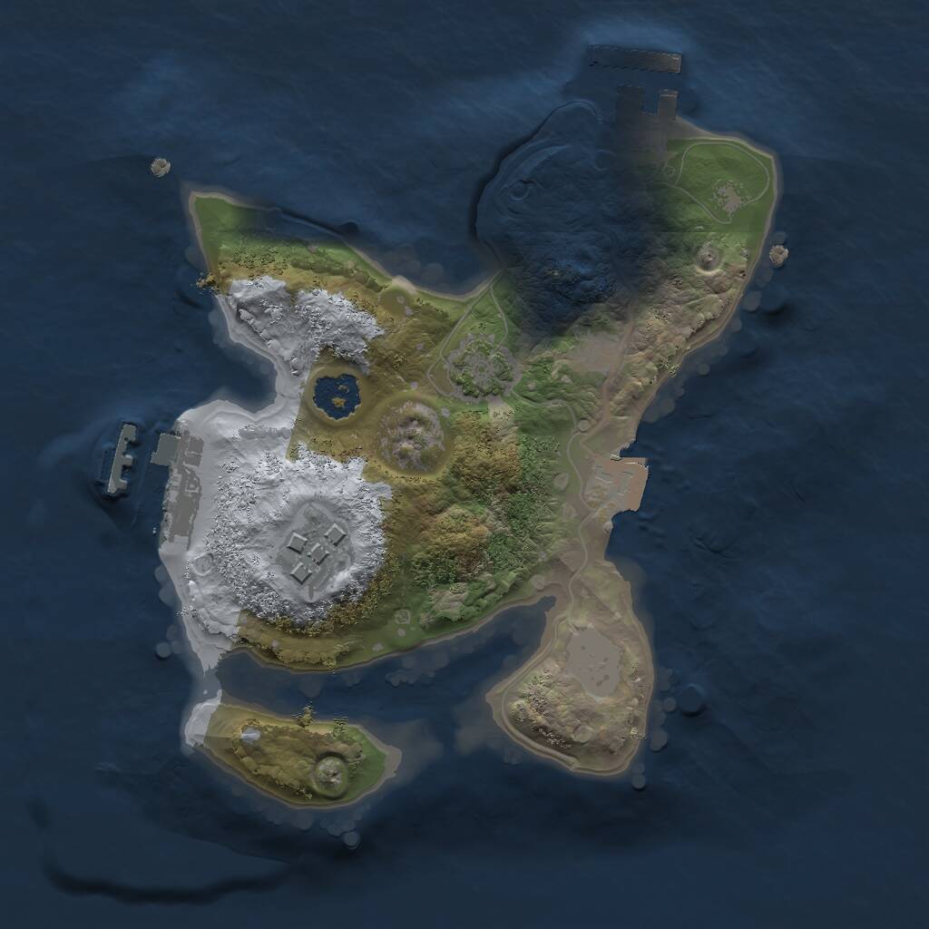 Rust Map: Procedural Map, Size: 2023, Seed: 35743315, 5 Monuments