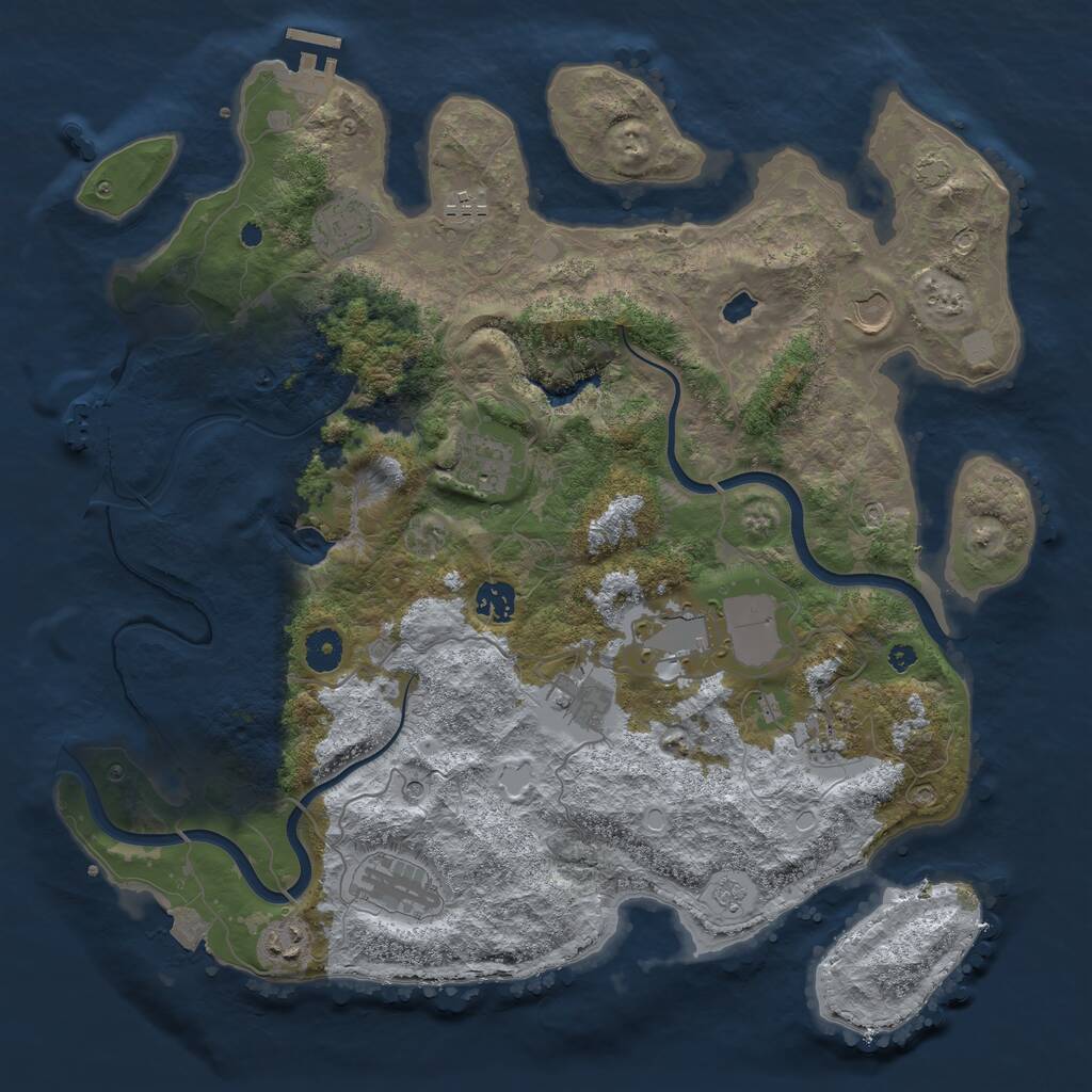 Rust Map: Procedural Map, Size: 4000, Seed: 9699, 16 Monuments