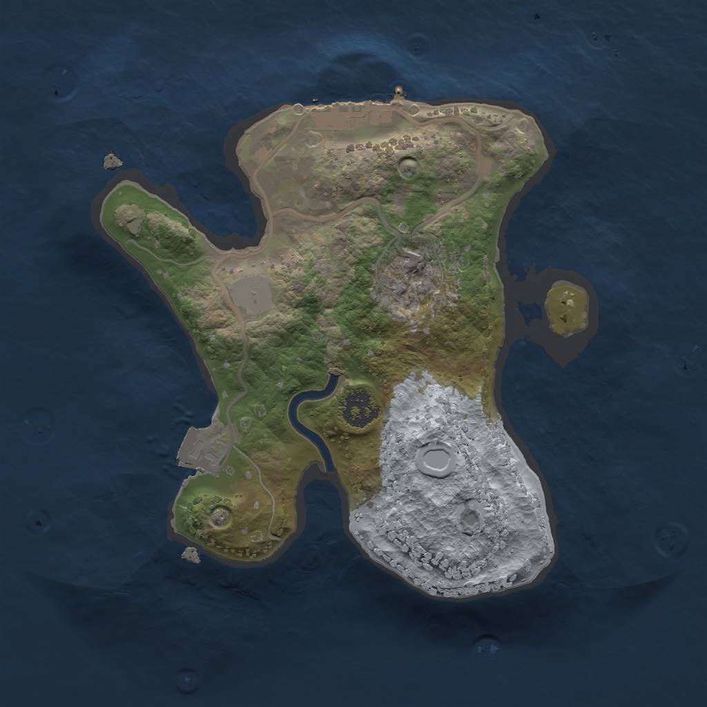 Rust Map: Procedural Map, Size: 2000, Seed: 960695295, 4 Monuments