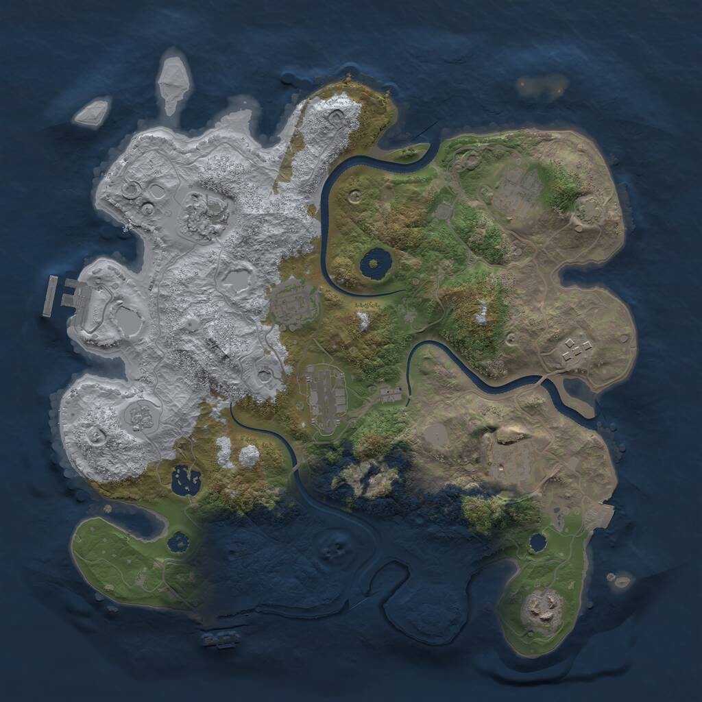 Rust Map: Procedural Map, Size: 3400, Seed: 3500857, 14 Monuments