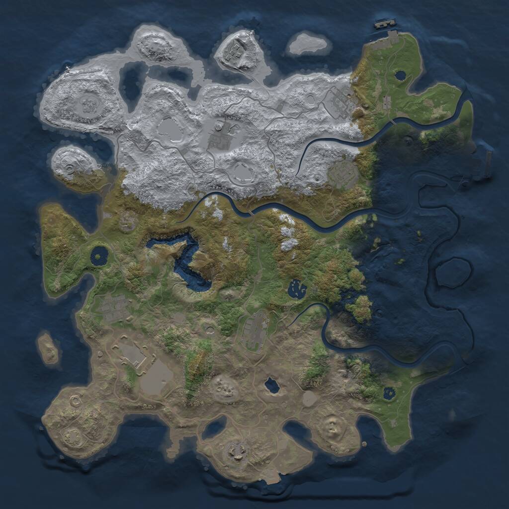 Rust Map: Procedural Map, Size: 4000, Seed: 37288707, 15 Monuments