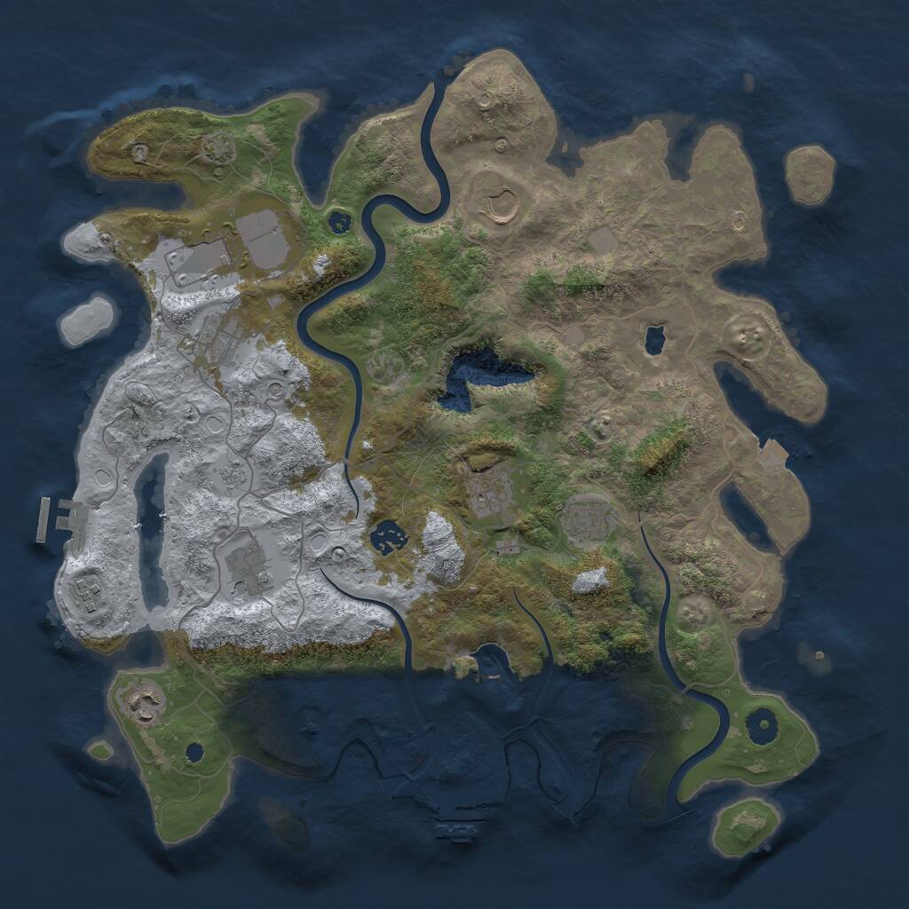 Rust Map: Procedural Map, Size: 4000, Seed: 32250557, 15 Monuments