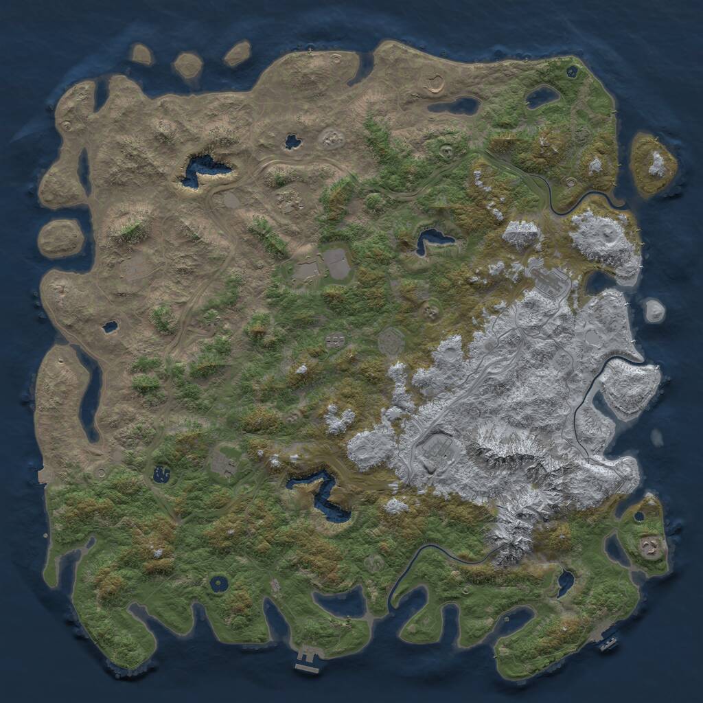 Rust Map: Procedural Map, Size: 6000, Seed: 1853109015, 17 Monuments