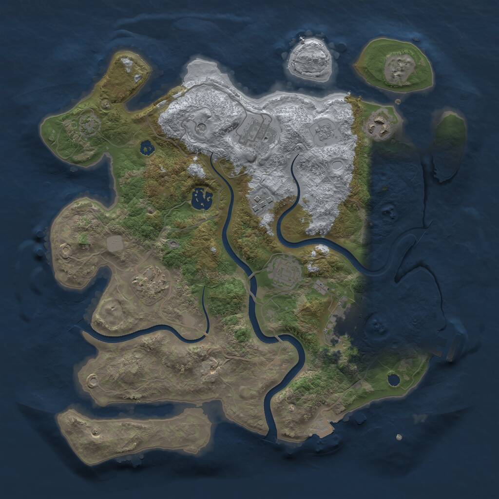 Rust Map: Procedural Map, Size: 3400, Seed: 75838424, 12 Monuments